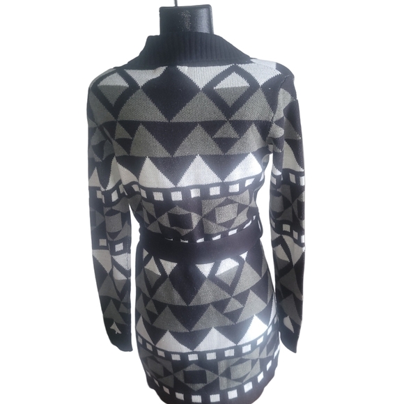 Suzy Shier Multi Colored Long Cardigan with Belt S - Picture 6 of 7